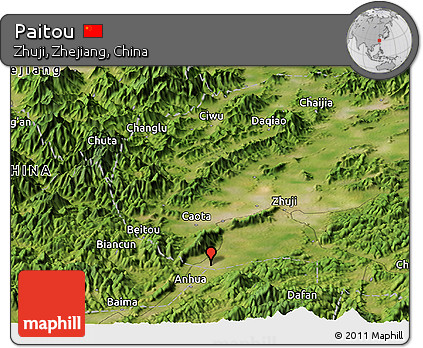 Satellite Panoramic Map of Paitou