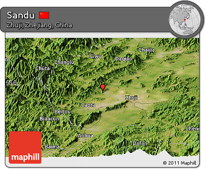 Satellite Panoramic Map of Sandu