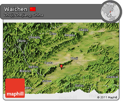 Satellite Panoramic Map of Waichen