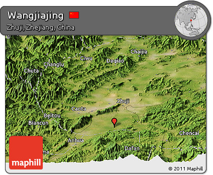 Satellite Panoramic Map of Wangjiajing