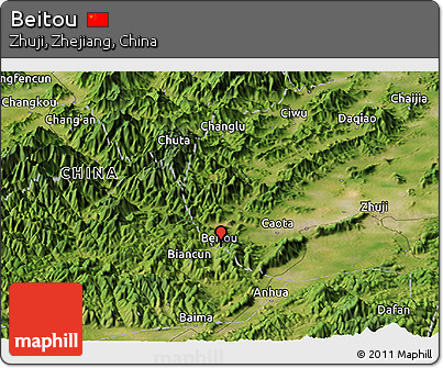Satellite Panoramic Map of Beitou