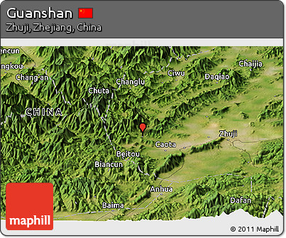Satellite Panoramic Map of Guanshan