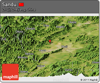 Satellite Panoramic Map of Sandu