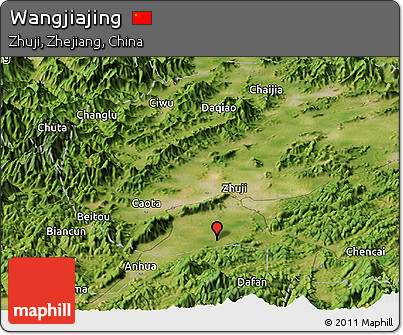 Satellite Panoramic Map of Wangjiajing