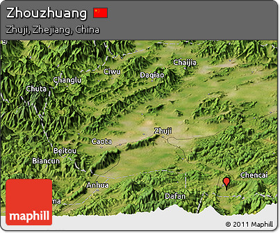Satellite Panoramic Map of Zhouzhuang