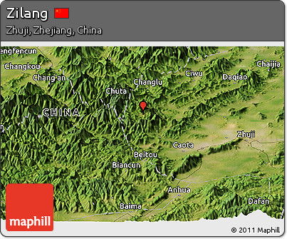 Satellite Panoramic Map of Zilang