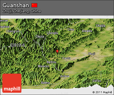 Satellite Panoramic Map of Guanshan