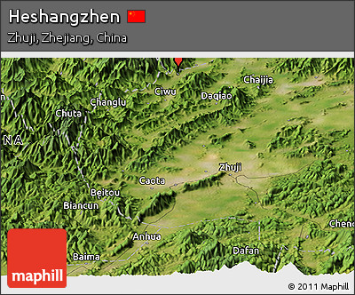 Satellite Panoramic Map of Heshangzhen