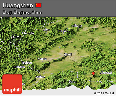 Satellite Panoramic Map of Huangshan