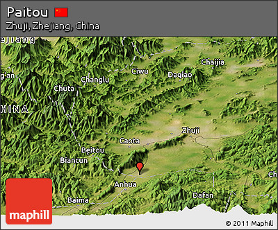 Satellite Panoramic Map of Paitou