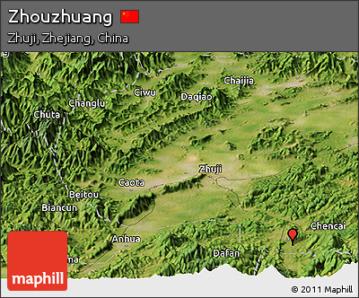 Satellite Panoramic Map of Zhouzhuang