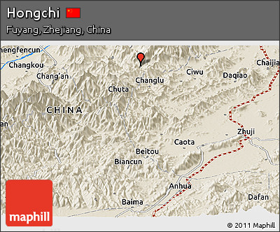 Shaded Relief Panoramic Map of Hongchi