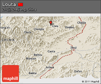 Shaded Relief Panoramic Map of Louta