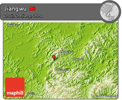 Physical 3D Map of Jiangwu