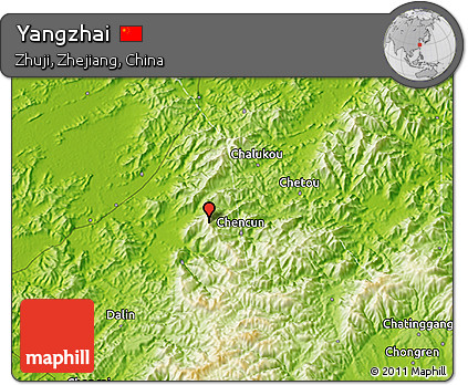 Physical 3D Map of Yangzhai