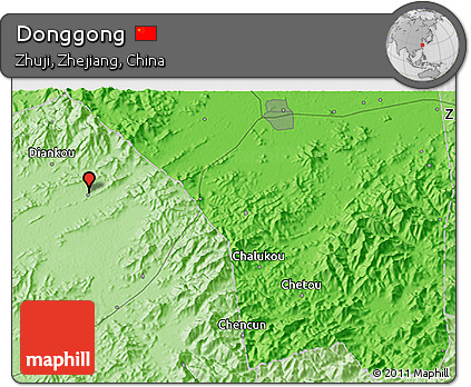 Political 3D Map of Donggong