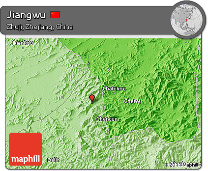 Political 3D Map of Jiangwu