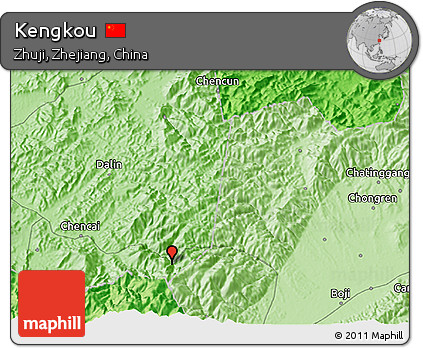 Political 3D Map of Kengkou