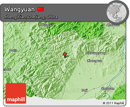 Political 3D Map of Wangyuan
