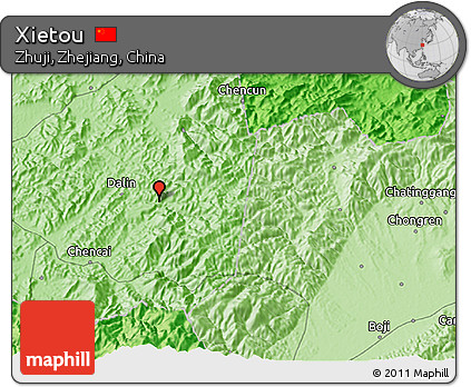 Political 3D Map of Xietou