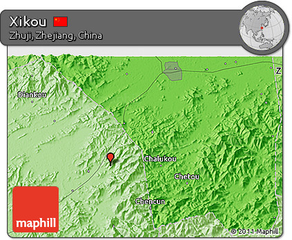 Political 3D Map of Xikou