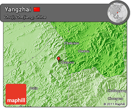 Political 3D Map of Yangzhai
