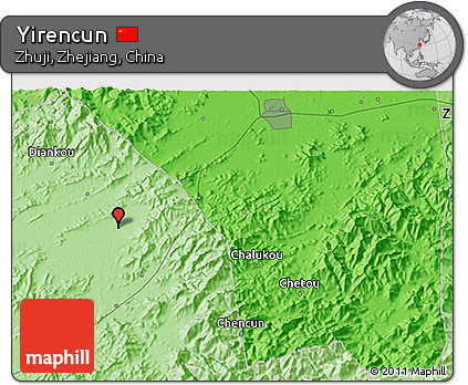 Political 3D Map of Yirencun