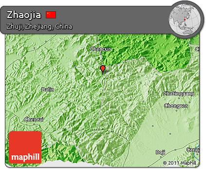 Political 3D Map of Zhaojia