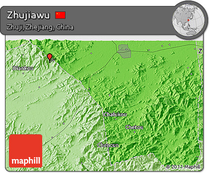 Political 3D Map of Zhujiawu