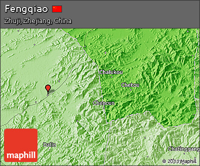 Political 3D Map of Fengqiao