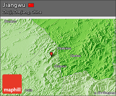 Political 3D Map of Jiangwu