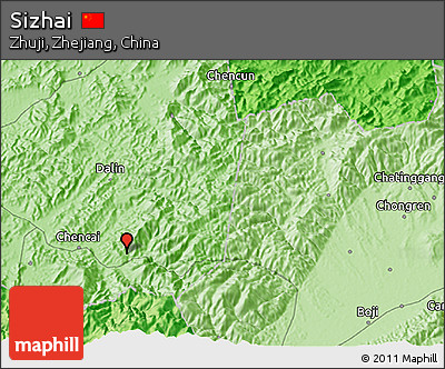 Political 3D Map of Sizhai