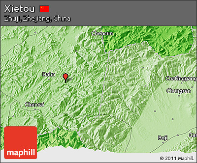 Political 3D Map of Xietou