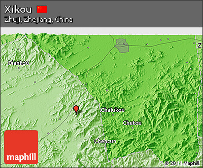 Political 3D Map of Xikou