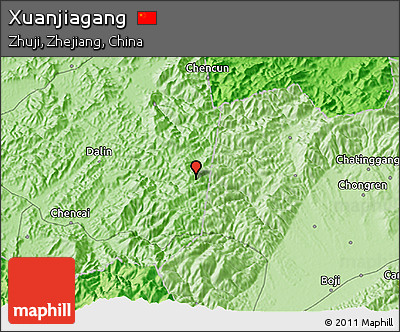 Political 3D Map of Xuanjiagang