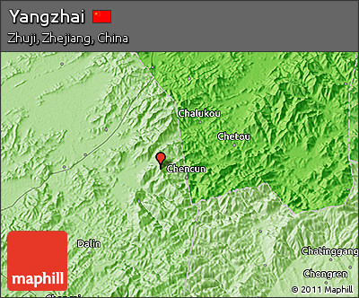 Political 3D Map of Yangzhai