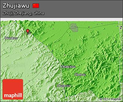 Political 3D Map of Zhujiawu
