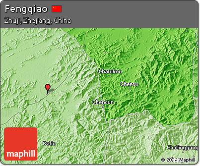 Political 3D Map of Fengqiao