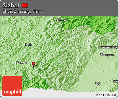 Political 3D Map of Sizhai
