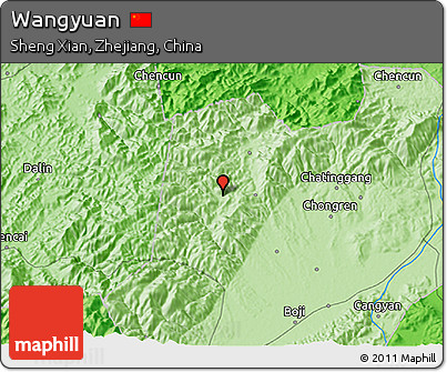 Political 3D Map of Wangyuan