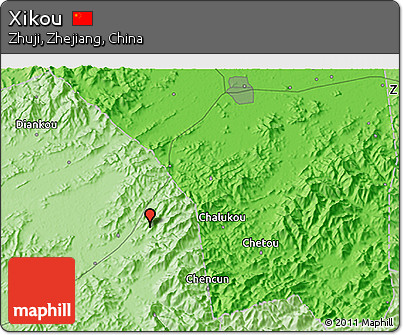 Political 3D Map of Xikou