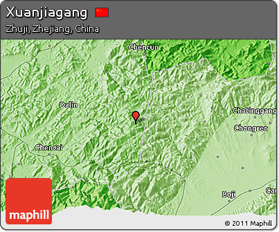 Political 3D Map of Xuanjiagang