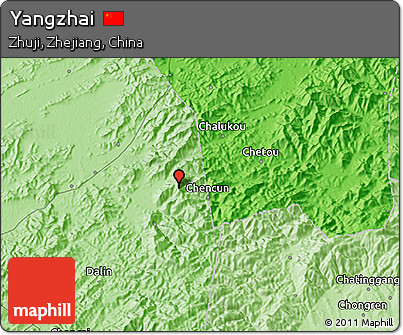 Political 3D Map of Yangzhai