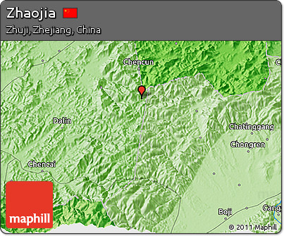 Political 3D Map of Zhaojia