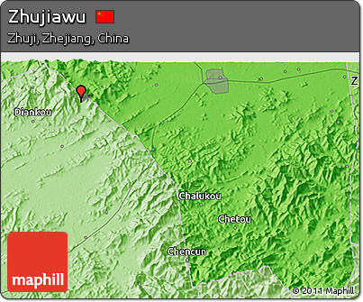 Political 3D Map of Zhujiawu