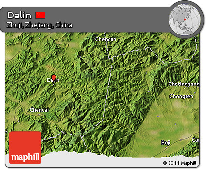 Satellite 3D Map of Dalin