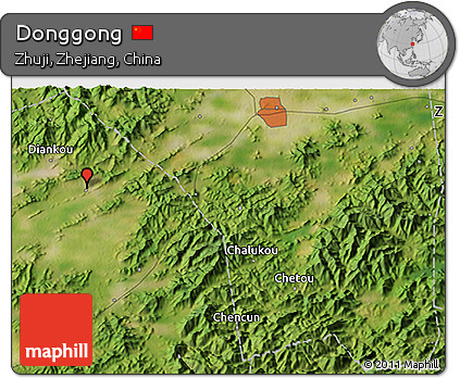 Satellite 3D Map of Donggong