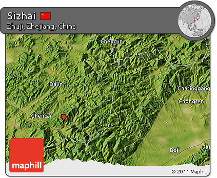Satellite 3D Map of Sizhai