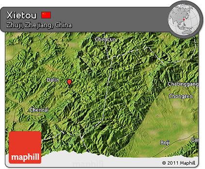 Satellite 3D Map of Xietou