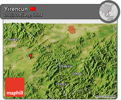 Satellite 3D Map of Yirencun